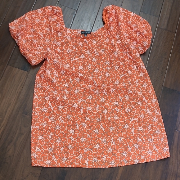 NWT Harper 241 Orange with White Embroidery Puff Sleeve Dress size 3X - Picture 1 of 10